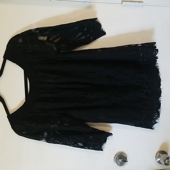 NOBLE U Romantic Boho Black Lace Blouse/Top Coastal Cowboy - Picture 1 of 5